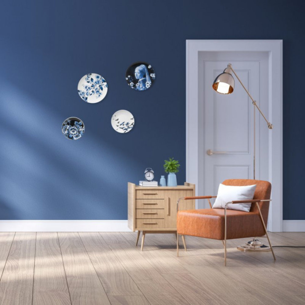 Heinen Delfts Blauw Piatto fiore scuro