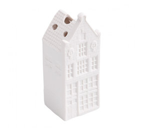 Heinen Delfts Blauw Fachada de caño de casa de flores secas ARCILLA blanca