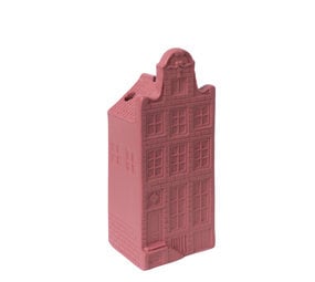 Heinen Delfts Blauw Casa de flores secas cuello hastial rojo carmín ARCILLA