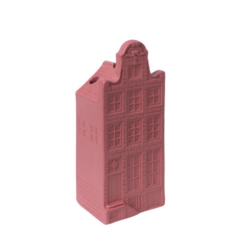 Heinen Delfts Blauw  Casa de flores secas cuello hastial rojo carmín ARCILLA