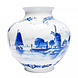 Heinen Delfts Blauw Vaas bol lanschap groot Heinen Delfts Blauw Vaas bol lanschap groot
