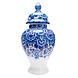Heinen Delfts Blauw Dekselpul ribbel bloemmotief Heinen Delfts Blauw Dekselpul ribbel bloemmotief