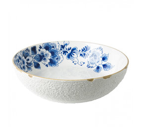 Heinen Delfts Blauw Blauw Bloesem Saladeschaal