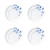 Blauw Vouw Ontbijtbord set van 4 Blauw Vouw Ontbijtbord set van 4