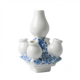 Heinen Delfts Blauw Stapelgekte Sierlijke bloem top Heinen Delfts Blauw Stapelgekte Sierlijke bloem top