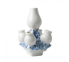 Heinen Delfts Blauw Folie de tas Fleur ornée