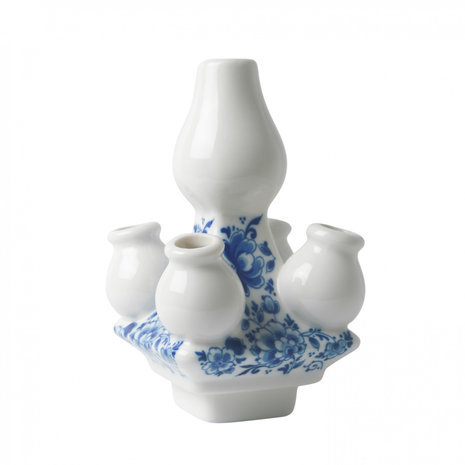 Heinen Delfts Blauw Pile follia Top decorato con fiori