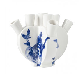 Heinen Delfts Blauw Tulipe vase en forme de coeur Tulipe