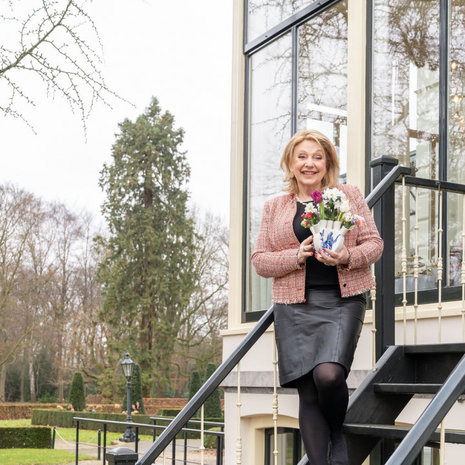 Heinen Delfts Blauw Vaso tulipano a forma di cuore Tulipano