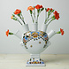 Heinen Delfts Blauw Tulpenvaas plat bloemmotief gekleurd Heinen Delfts Blauw Tulpenvaas plat bloemmotief gekleurd