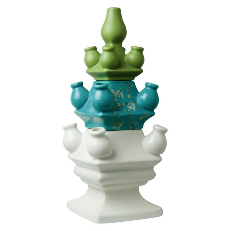 Heinen Delfts Blauw Tulipanvase Stacking madness van Gogh mix 2