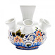 Heinen Delfts Blauw Tulpenvaas rond glad bloemmotief gekleurd Heinen Delfts Blauw Tulpenvaas rond glad bloemmotief gekleurd