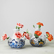Heinen Delfts Blauw Tulpenvaas rond glad bloemmotief gekleurd Heinen Delfts Blauw Tulpenvaas rond glad bloemmotief gekleurd