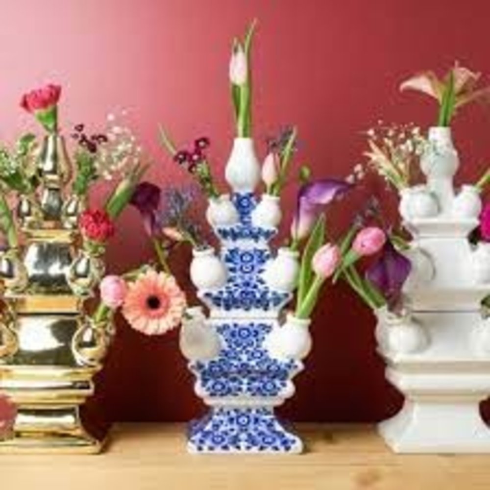 Heinen Delfts Blauw Vaso Tulipano 3 pezzi Giallo KLEI