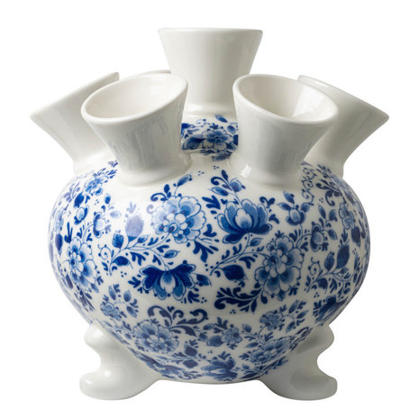 Heinen Delfts Blauw Tulpenvaas op pootjes Sierlijke bloem XL Heinen Delfts Blauw Tulpenvaas op pootjes Sierlijke bloem XL