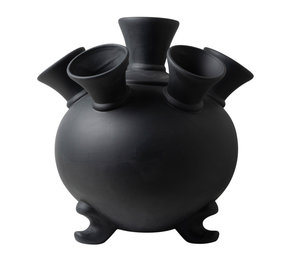 Heinen Delfts Blauw Vaso per tulipani su piedini XL Nero KLEI