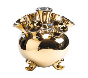 Heinen Delfts Blauw Tulip vase on feet XL Gold Heinen Delfts Blauw Tulip vase on feet XL Gold