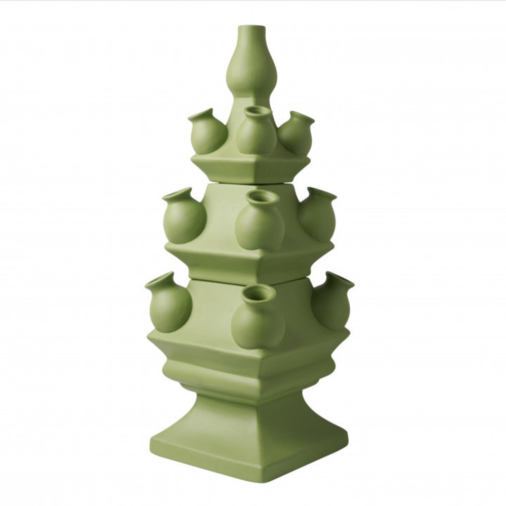 Heinen Delfts Blauw Tulip vase 3-piece green KLEI Heinen Delfts Blauw Tulip vase 3-piece green KLEI