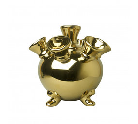 Heinen Delfts Blauw Tulip vase on feet Gold large Heinen Delfts Blauw Tulip vase on feet Gold large