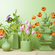 Heinen Delfts Blauw Tulpenvaas cilinder groen KLEI Heinen Delfts Blauw Tulpenvaas cilinder groen KLEI