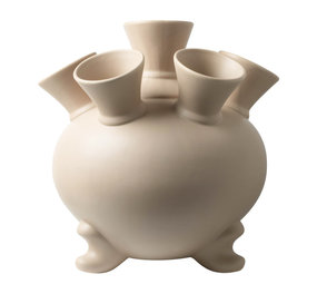 Heinen Delfts Blauw Vase tulipe sur pieds XL taupe KLEI