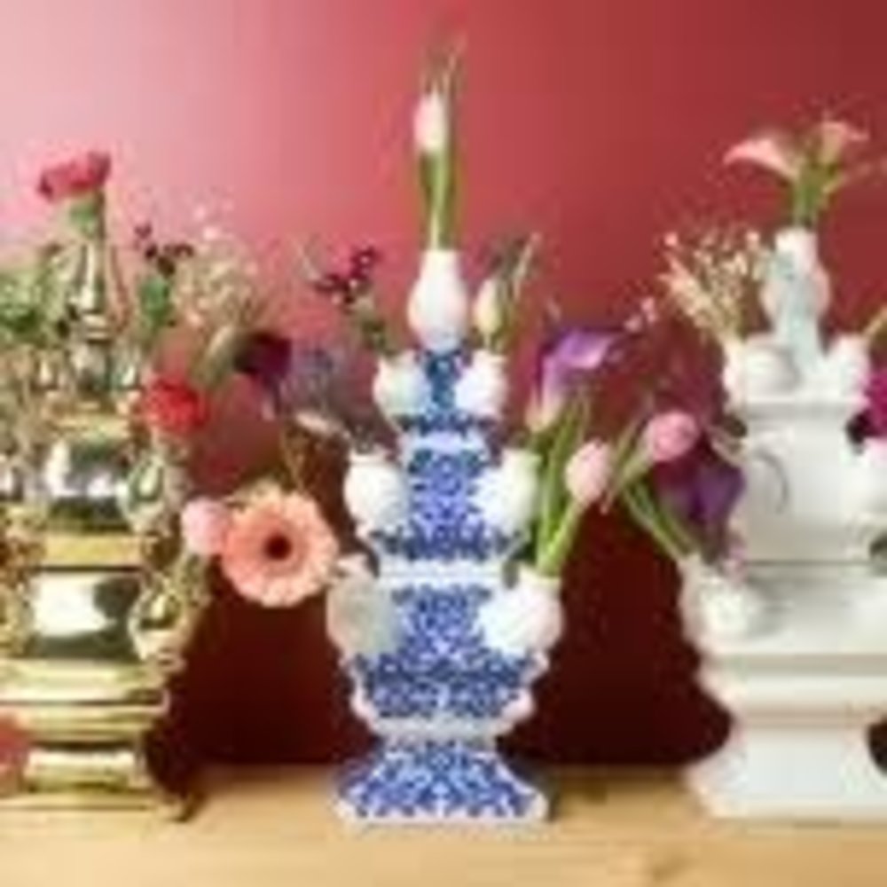 Heinen Delfts Blauw Stapelgekte Regenboog midden Heinen Delfts Blauw Stapelgekte Regenboog midden