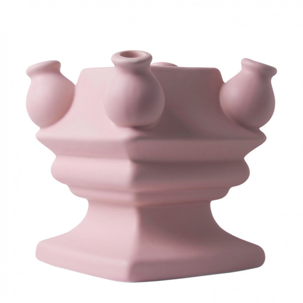 Heinen Delfts Blauw Stapelgekte Roze mat bodem