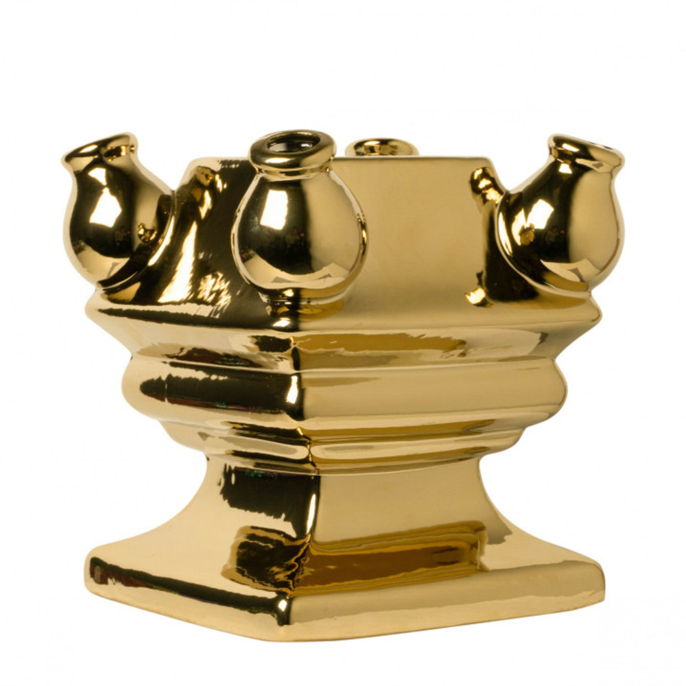 Heinen Delfts Blauw Stapelgekte Goud bodem