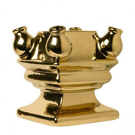 Heinen Delfts Blauw Folie d'empilage Fond d'or