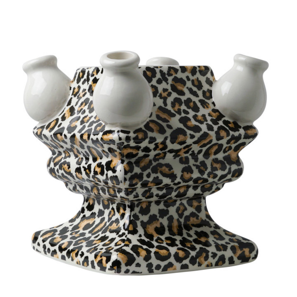 Heinen Delfts Blauw Pazzia impilata Fondo Pantera