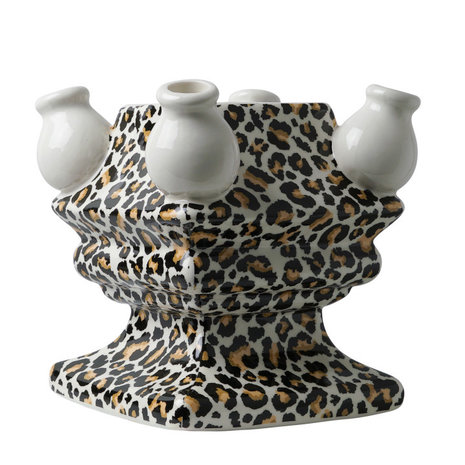 Heinen Delfts Blauw Pazzia impilata Fondo Pantera