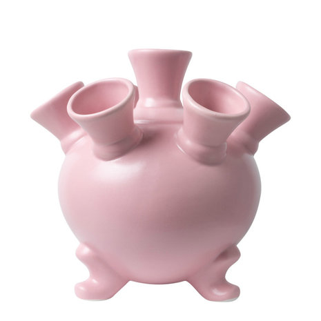 Heinen Delfts Blauw Tulipan vase på fødder pink stor KLEI