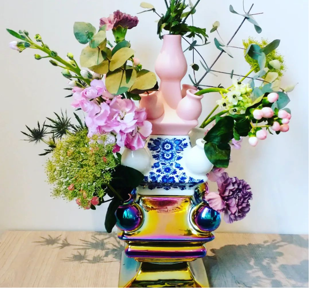 Heinen Delfts Blauw Tulipanvase Stacking Madness Eclectic Mix 2