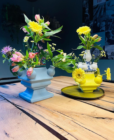 Heinen Delfts Blauw Stabelvildskab Gul mat bund