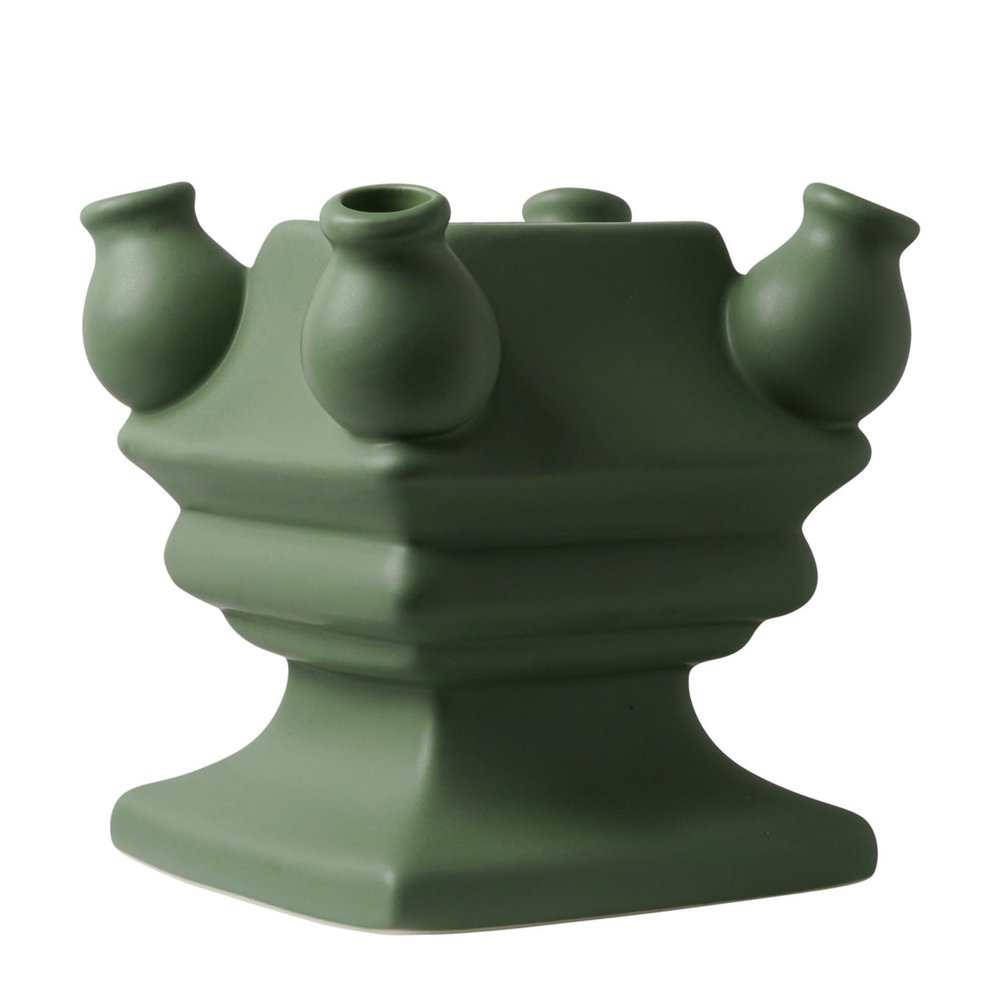 Heinen Delfts Blauw Stapelgekte Vintage groen bodem