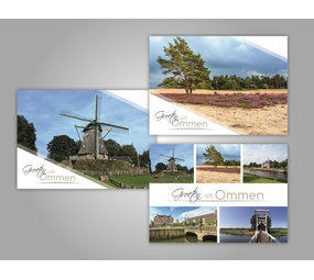 Lot de 3 cartes postales Ommen | Moulin, Sahara et Collage