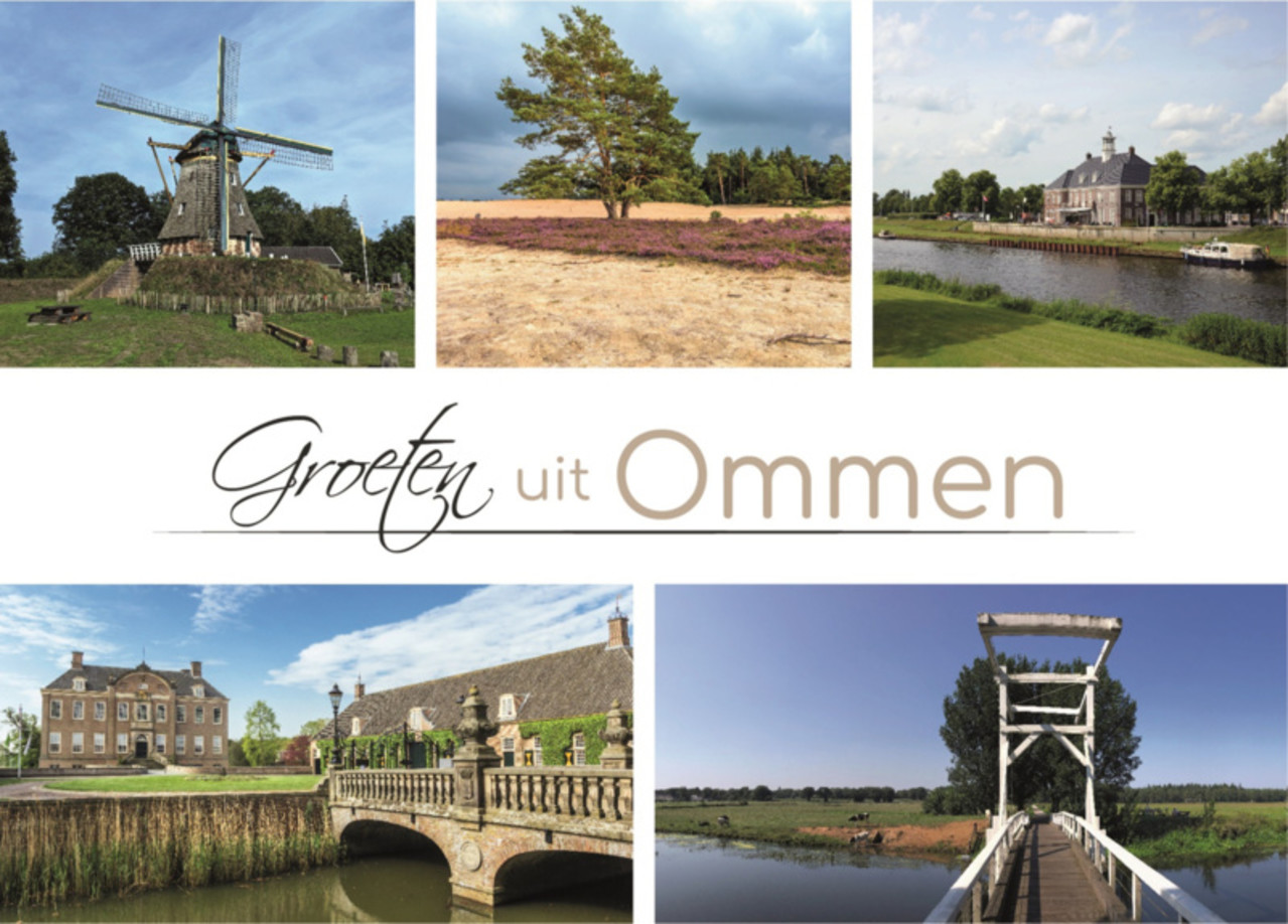 Set di 3 cartoline Ommen | Mulino, Sahara e Collage