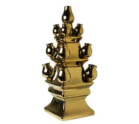 Heinen Delfts Blauw Vaso tulipano 3 parti Gold XL Heinen Delfts Blauw Vaso tulipano 3 parti Gold XL