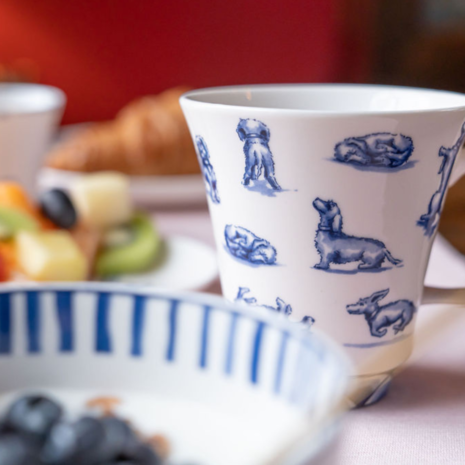 Heinen Delfts Blauw Taza de té Perro Salchicha Nhaan 350 ml