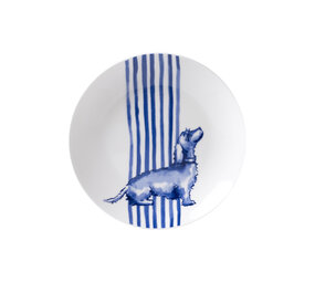 Heinen Delfts Blauw Petit four plate gravhund Nhaan