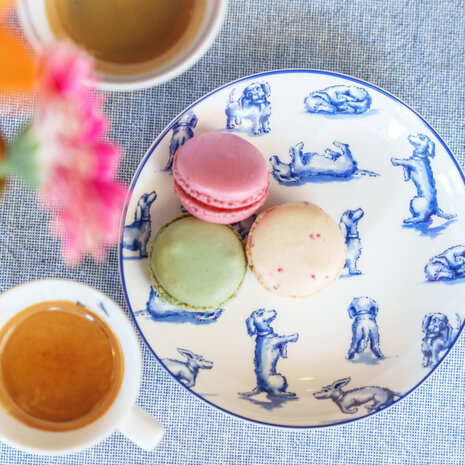 Heinen Delfts Blauw Gebaksbordje Teckel Nhaan