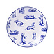Heinen Delfts Blauw Cake plate Dachshund Nhaan Heinen Delfts Blauw Cake plate Dachshund Nhaan