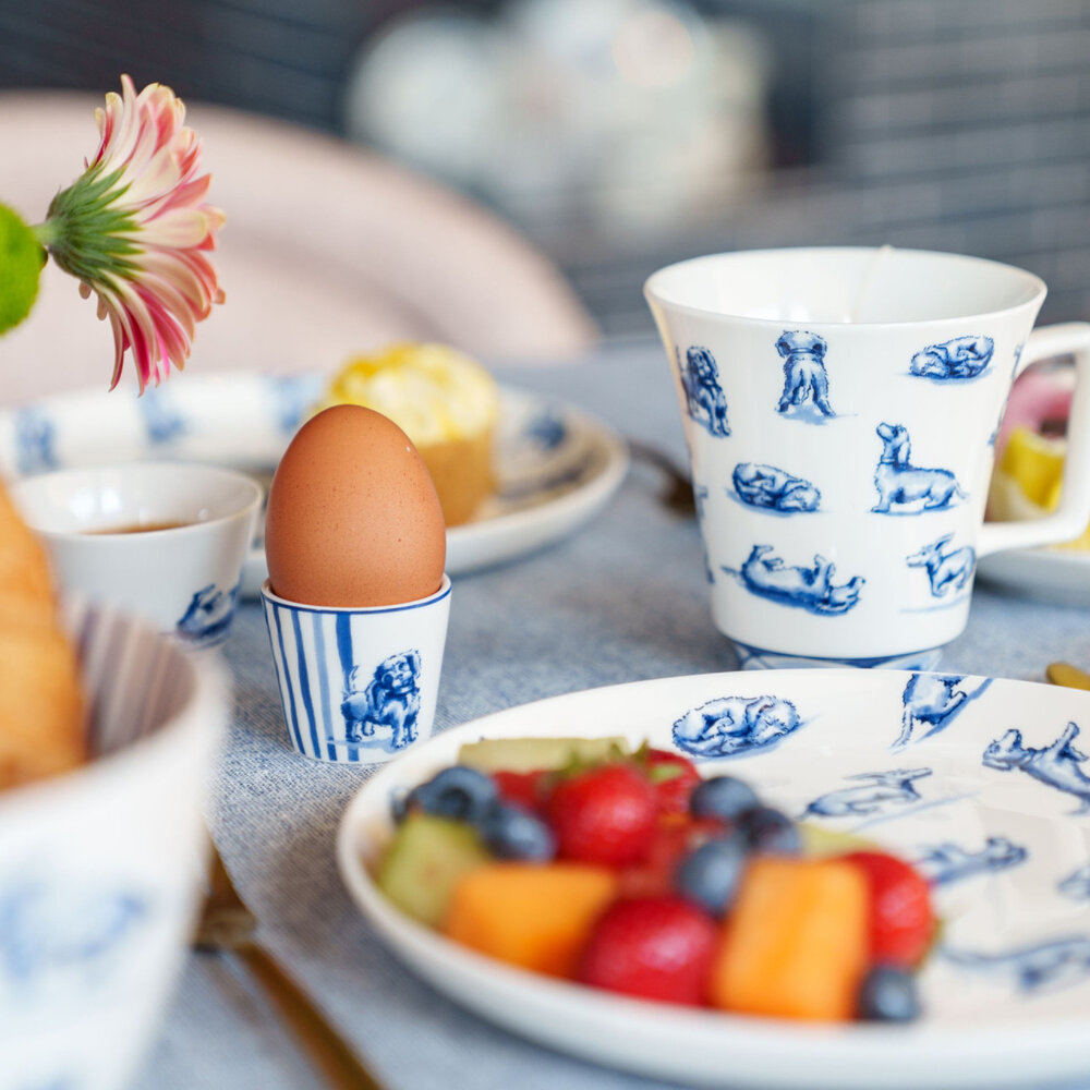 Heinen Delfts Blauw Eierbecher Dackel Nhaan 2 Stk. Heinen Delfts Blauw Eierbecher Dackel Nhaan 2 Stk.