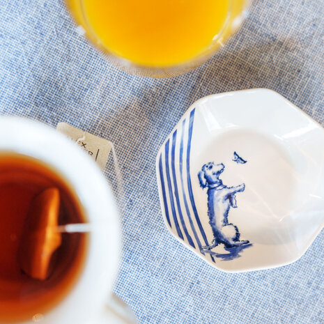 Heinen Delfts Blauw Porta bolsitas de té Dachshund Nhaan