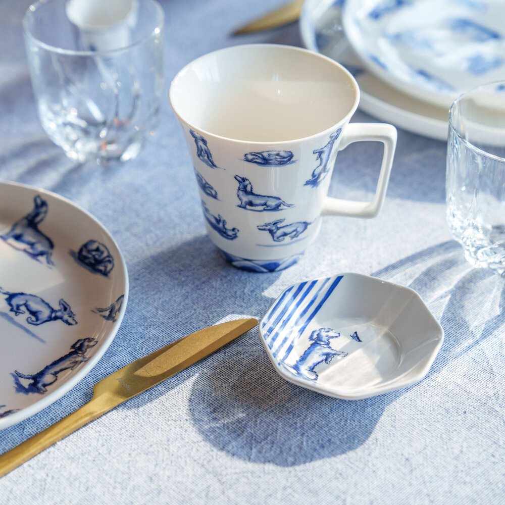 Heinen Delfts Blauw Porta bolsitas de té Dachshund Nhaan