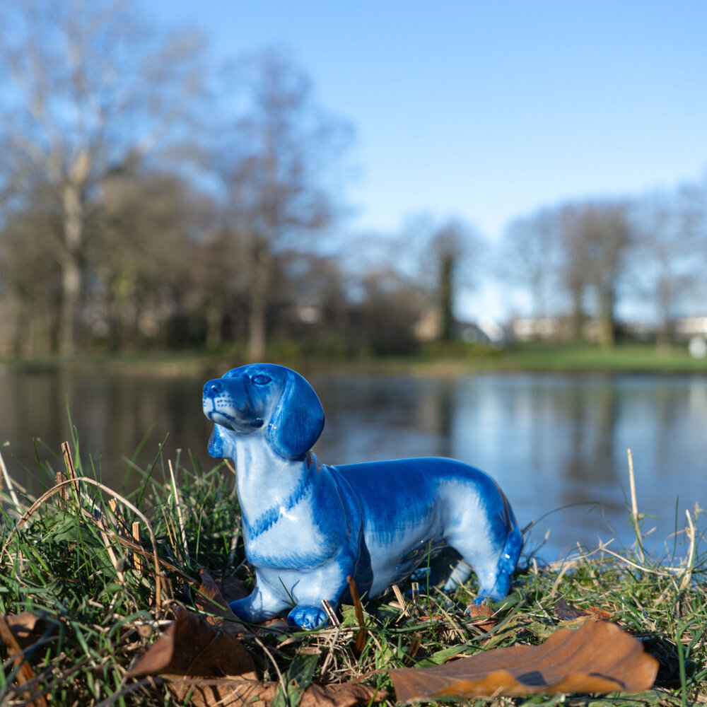 Heinen Delfts Blauw Dachshund Delft blue