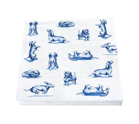 Heinen Delfts Blauw Tovaglioli bassotto Nhaan