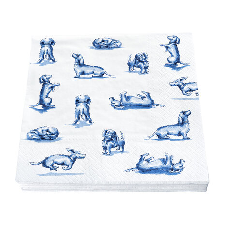 Heinen Delfts Blauw Napkins dachshund Nhaan