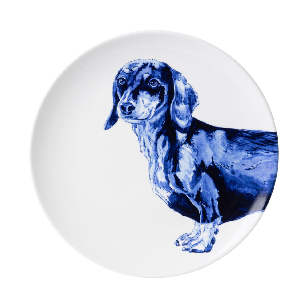 Heinen Delfts Blauw Wandteller Dackel 3er-Set
