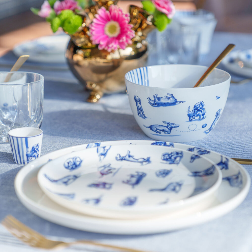 Heinen Delfts Blauw Soup bowl Dachshund Nhaan